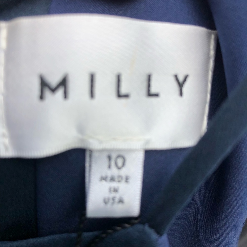 Milly  size 10 Navy “The Selina” Silk dress perfect for wedding ,special event - Picture 4 of 14